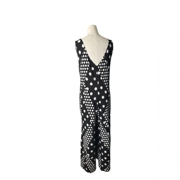 Laurie Felt - Tie-Front Sleeveless Jumpsuit - Petite - Black Dot in Size XLP - Picture 5 of 8